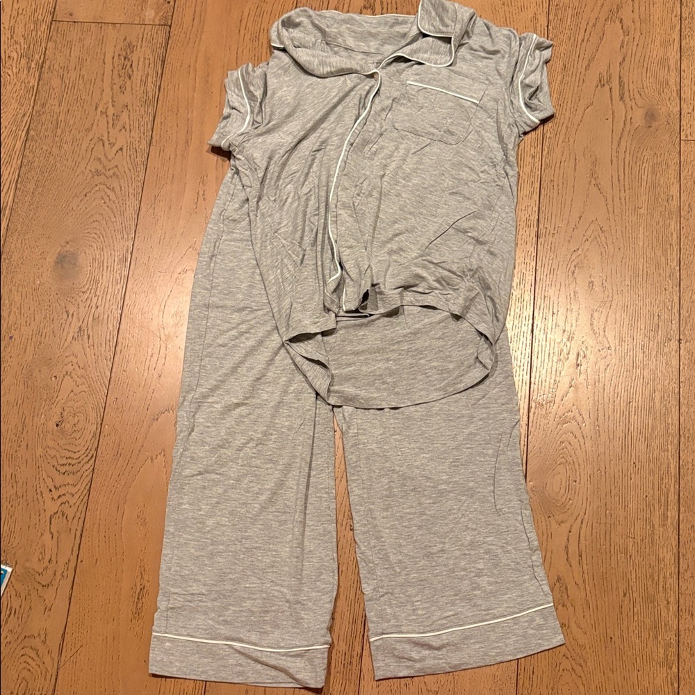 Gray Short Sleeve Pajama Set